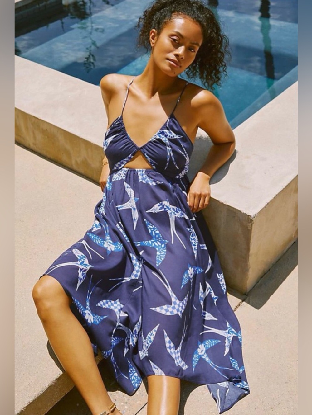 Anthropologie Blue Origami Dress